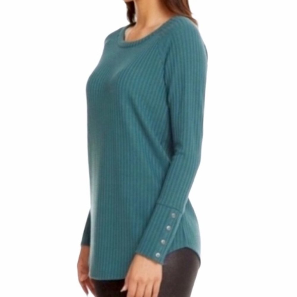 Chaser Teal Waffle Knit Long Sleeve